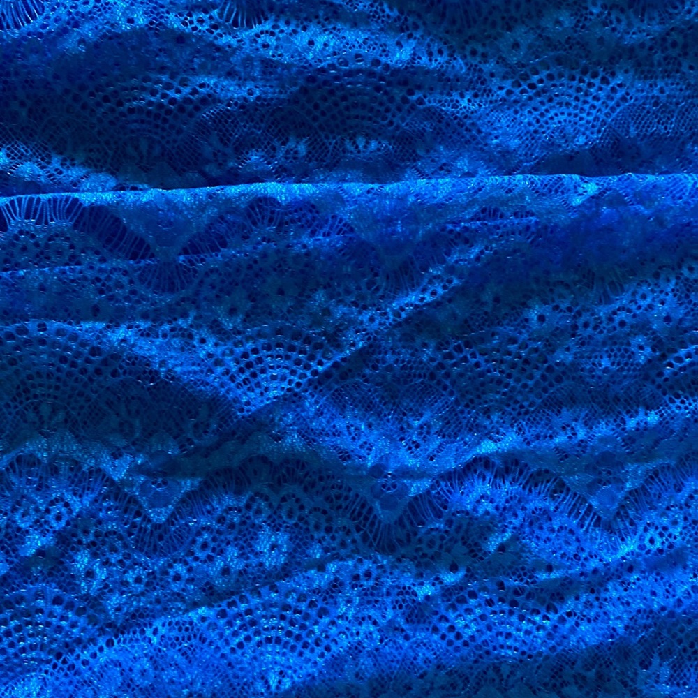 New 2 yards of royal blue soft lace material